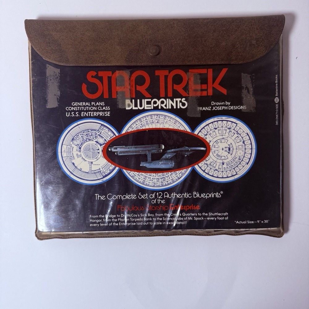 Star Trek Blueprints Complete Set of 12 Authentic Starship Enterprise 1975 Pouch